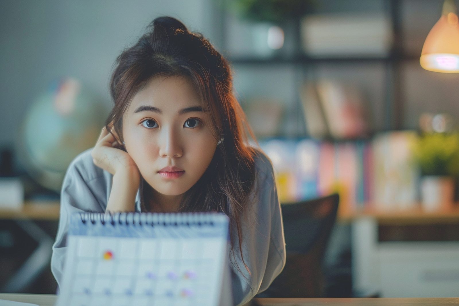 비용과 일정을 고민하는 여성