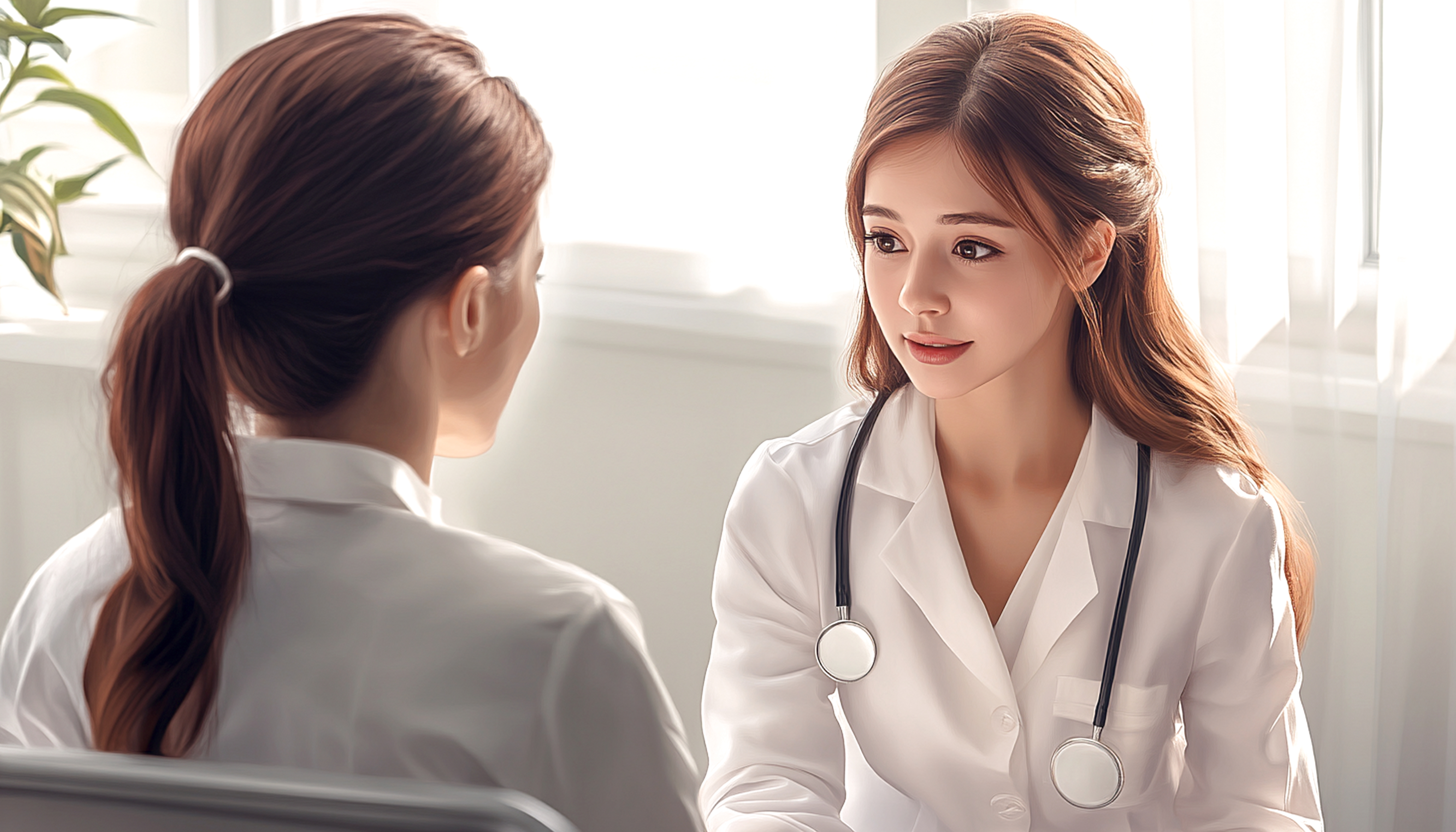 의료 상담 장면을 표현한 참고용 스톡 이미지