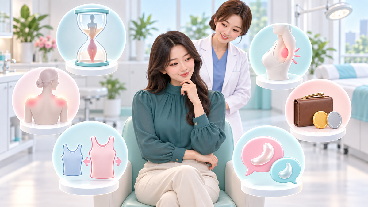 가슴 지방흡입 상담 전 자가 점검 가상 일러스트