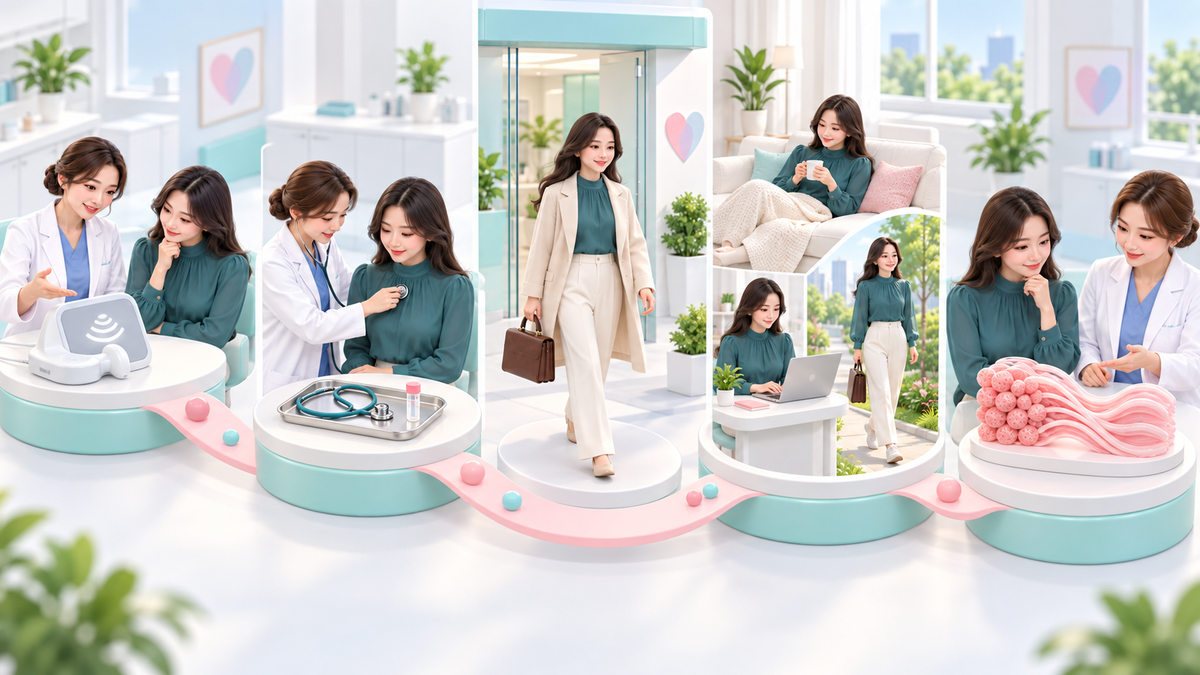 유방하수 지방흡입 상담부터 회복까지 시간순 가상 일러스트
