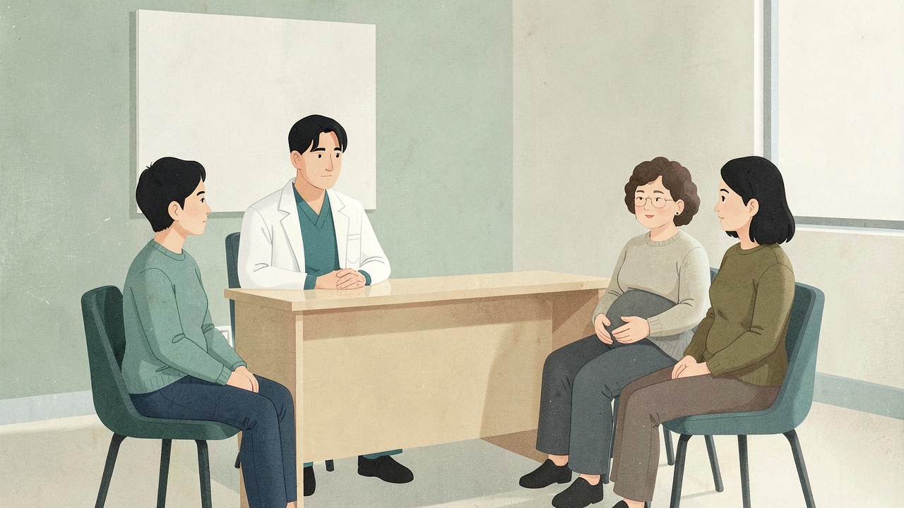 복부 체형 고민 상담 2D 의료 일러스트
