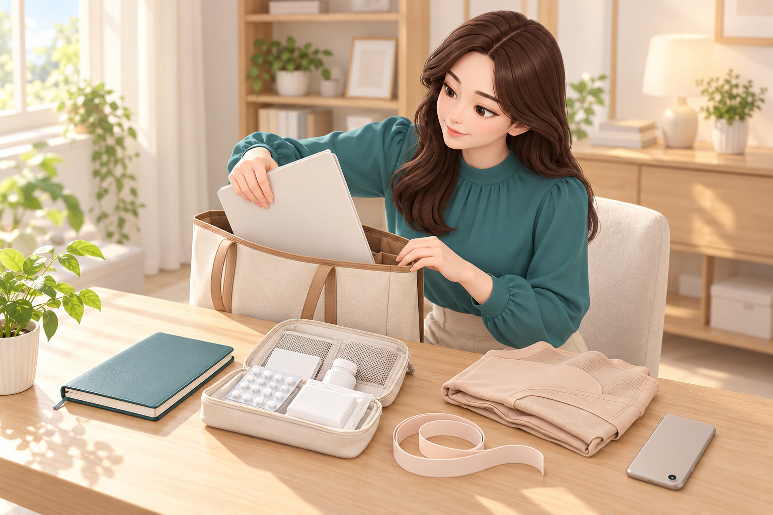 상담 전에 진료 자료와 준비물을 챙기는 장면
